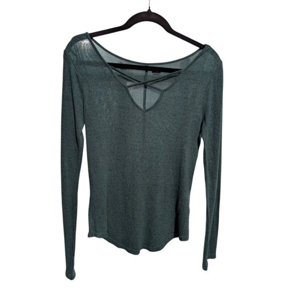 Elegant Green Long Sleeve Women's Top